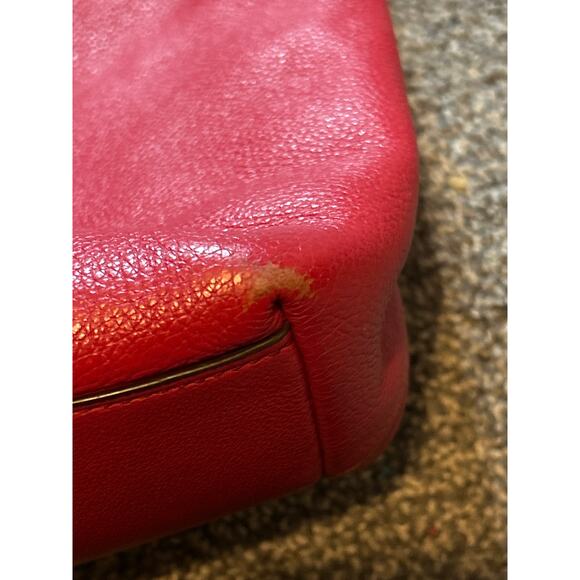 Coach Ellis Red Pebbled Leather Shoulder Handbag Tote Purse Red 33961 - Picture 2 of 4